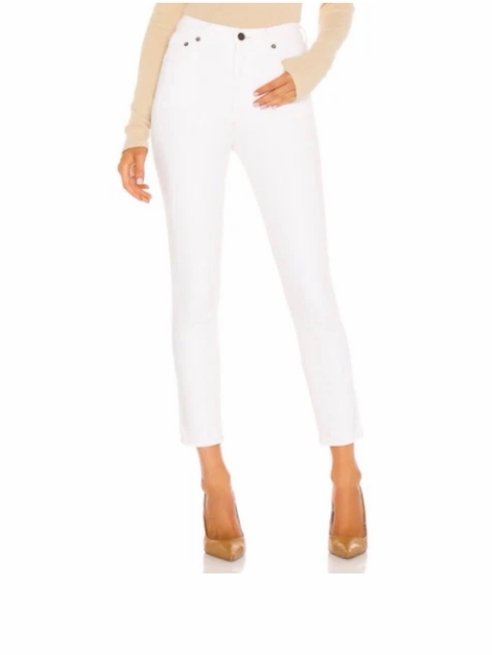 The AGOLDE Women's Nico High-Rise Slim Fit Jean in white